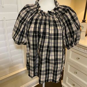 J. Crew plaid shirt.